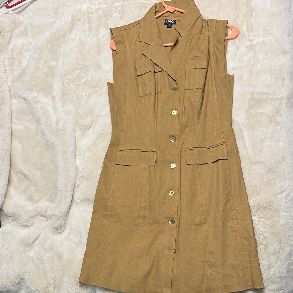 INC International Concepts Camel Sleeveless Dress